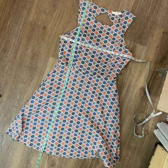 TULLE Multicolor Stain Glass Fit And Flare Dress Size M Floral Print Sleeveless - Picture 10 of 11